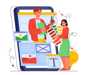 Designer online consultation vector