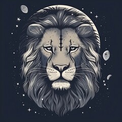 Black and white lion, Lion in space, Lion king, stars, lion in the stars, lion in the galaxy