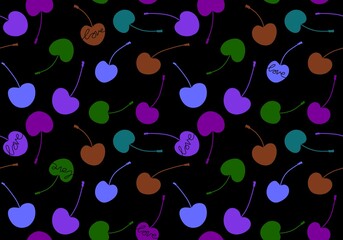 Cartoon summer fruit seamless cherry pattern for wrapping paper and fabrics and linens and kids clothes print