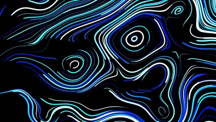 3d render. Abstract creative background with curled lines like blue trails on surface. Lines form swirling pattern like curle noise. Abstract bright creative festive bg