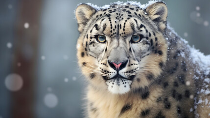 Fototapeta na wymiar Majestic Snow Leopard
