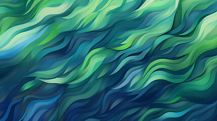 Fototapeta premium Green and blue tones pattern abstract brushstrokes and gradients.