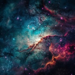 Obraz na płótnie Canvas galaxy, stars, outer space, aurora borealis