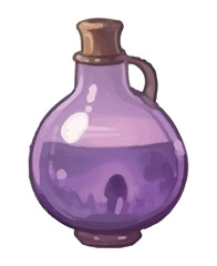 purple potion in bottle retro style