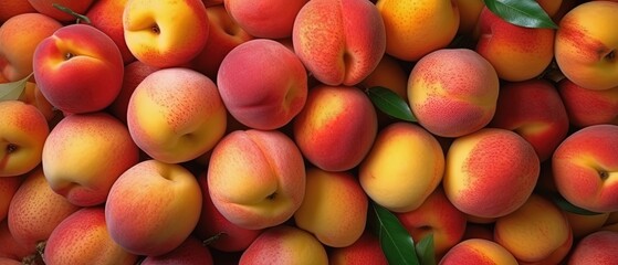 Top Down view of a Pie made of Peaches, Vivid Colors, Studio Photography, Commercial Shot. Generative AI.
