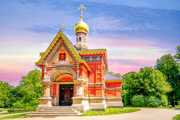 Fototapeta na wymiar Russische Kirche Bad Homburg vor der Höhe, Deutschland 