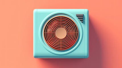 Split air conditioner on color wall. Closeup image. Generative AI