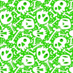 'Cartoon Halloween seamless skulls pattern for wrapping paper and linens and fabrics and kids clothes print