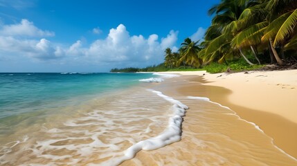 Seashore bliss, mesmerizing tropical beach, soft sandy shorelines, and coastal splendor
