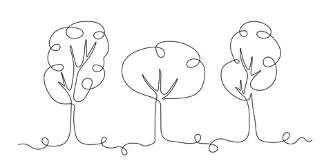 Continuous line trees set concept