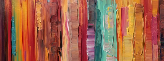 Vibrant lines: Abstract painting of colorful stripes, a burst of dynamic energy