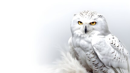 white owl on white background