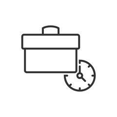 Briefcase With Clock Icon - Work Time Icon