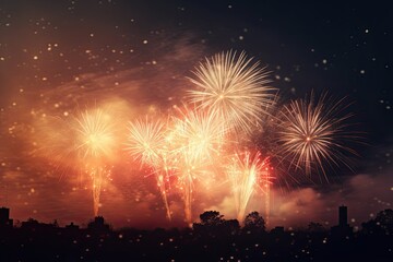 Fototapeta na wymiar Fireworks, beautiful pyrotechnics