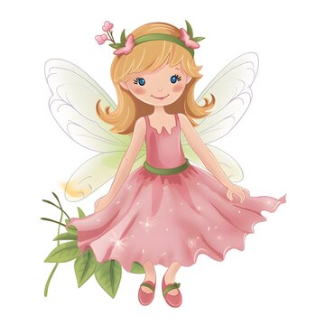 Whimsical garden haven, charming clipart of colorful fairies with whimsical wings and haven of garden flowers