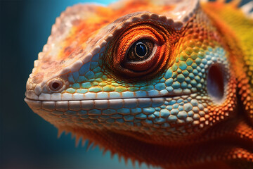 Fototapeta premium Colorful Lizard Closeup 