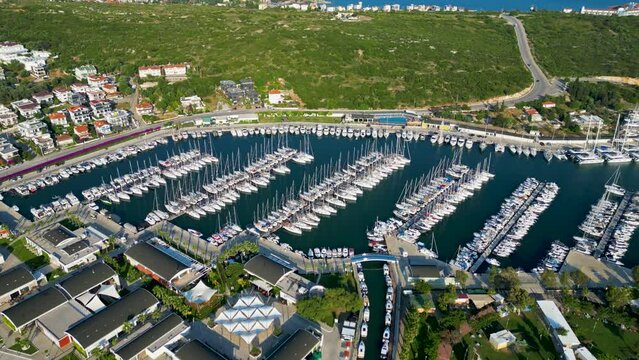 Drone view of Seferihisar Teos Marina