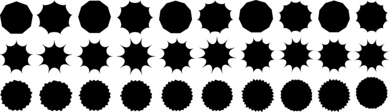vector geometry nine-angle, decagon, eleven-angle, dodecagonal polygon line