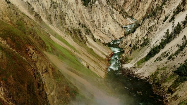 Yellowstone Canyon River Lower Falls Yellowstone National Park Wyoming Usa
