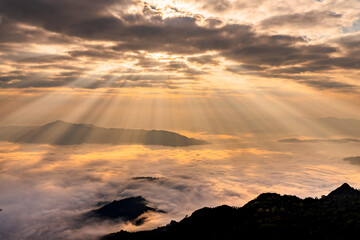 sunset over the mountains