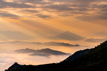 sunset over the mountains