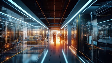 Futuristic laboratory where scientists harness the power of quantum computers, with complex algorithms and quantum entanglement pushing the boundaries of computation