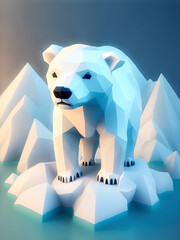 polar bear, low poly, white bear, geometric, bear, antarctica, polar bears, polygon, poly, graphic, style, creative, modern, polygonal, 3d, iceberg, polar bear, animal, arctic, polar, bears, wildlife