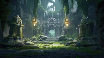 Obraz premium MMORPG game art environment