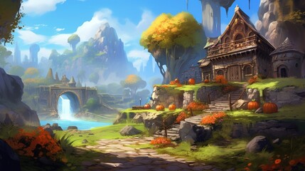 Obraz premium MMORPG game art environment