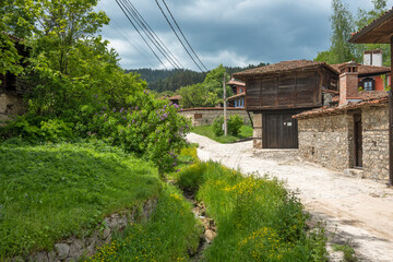 Street and old houses in Koprivshtitsa, Bulgaria
