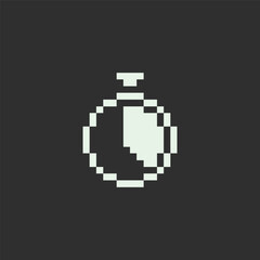 Fototapeta premium this is Time icon 1 bit style in pixel art with white color and black background ,this item good for presentations,stickers, icons, t shirt design,game asset,logo and your project