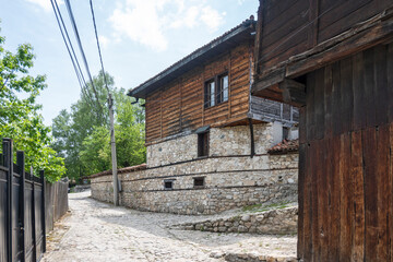 Street and old houses in Koprivshtitsa, Bulgaria