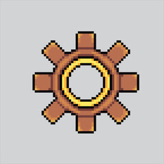 Pixel art illustration Gear icon. Pixelated gear. Gear settings icon pixelated
for the pixel art game and icon for website and video game. old school retro.