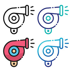 Car horn icon design in four variation color