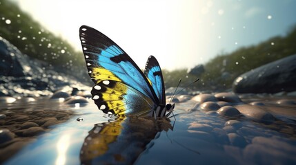 Fototapeta na wymiar 3d butterfly animal insect pictures AI Generated illustration