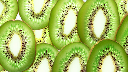 slices of a beautiful fresh special tropical fruit kiwi - generative ai