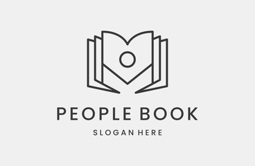 Abstract people book education logo icon vector design. College, school, university vector logo.