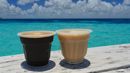 coffee on the pier - generative ai