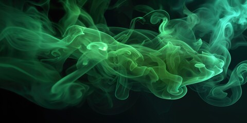 green smoke on black background
