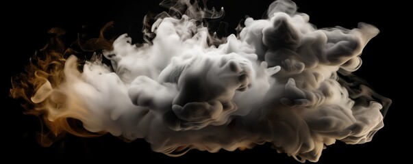photo smoke on black background