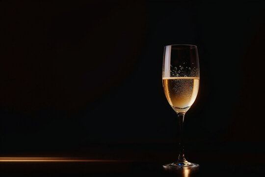 Glass of champagne isolated 