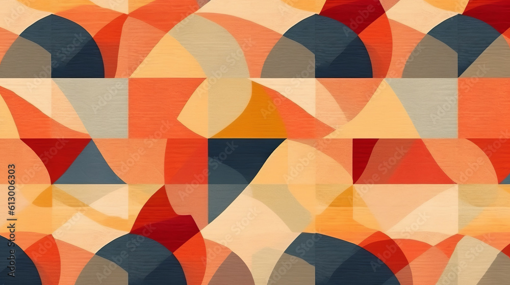 Poster An abstract painting with a colorful array of shapes. Generative ai
