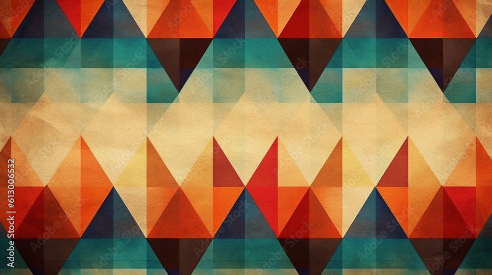 Fototapete a vibrant and dynamic triangle pattern in various colors. generative ai