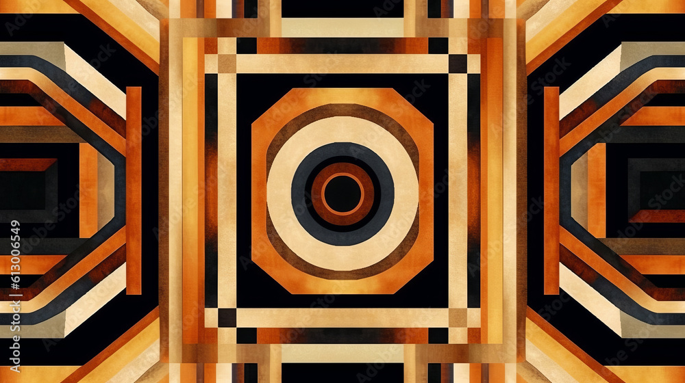 Poster an intricate abstract design in shades of brown and black. generative ai