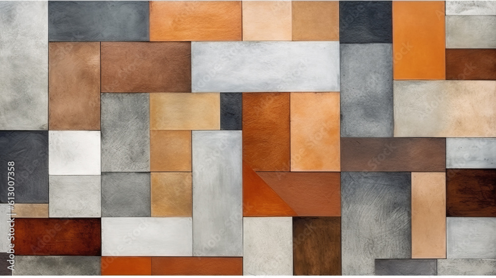 Aufkleber a colorful abstract painting with geometric shapes. generative ai