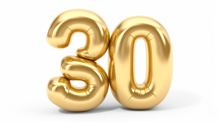 A gold balloon shaped like the number sixty for a milestone celebration. Generative ai