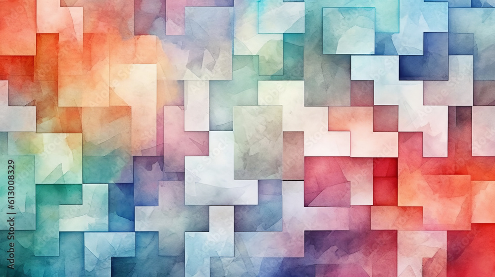 Leinwandbilder a colorful abstract background made up of squares. generative ai