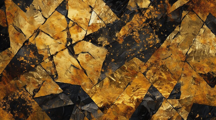 Golden black stone texture background. Generative ai