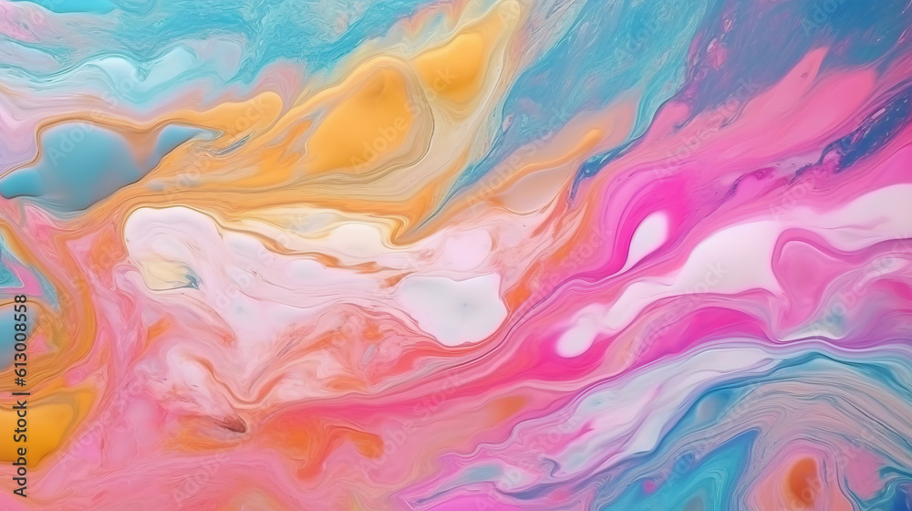 Poster an abstract painting with vibrant colors and geometric shapes. generative ai