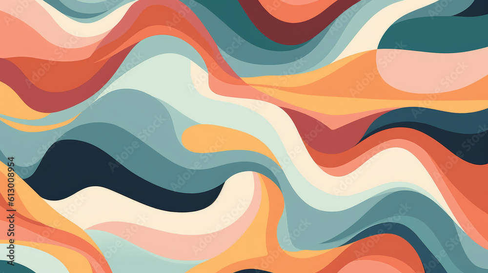 Aufkleber A vibrant abstract background with flowing waves and curves. Generative ai